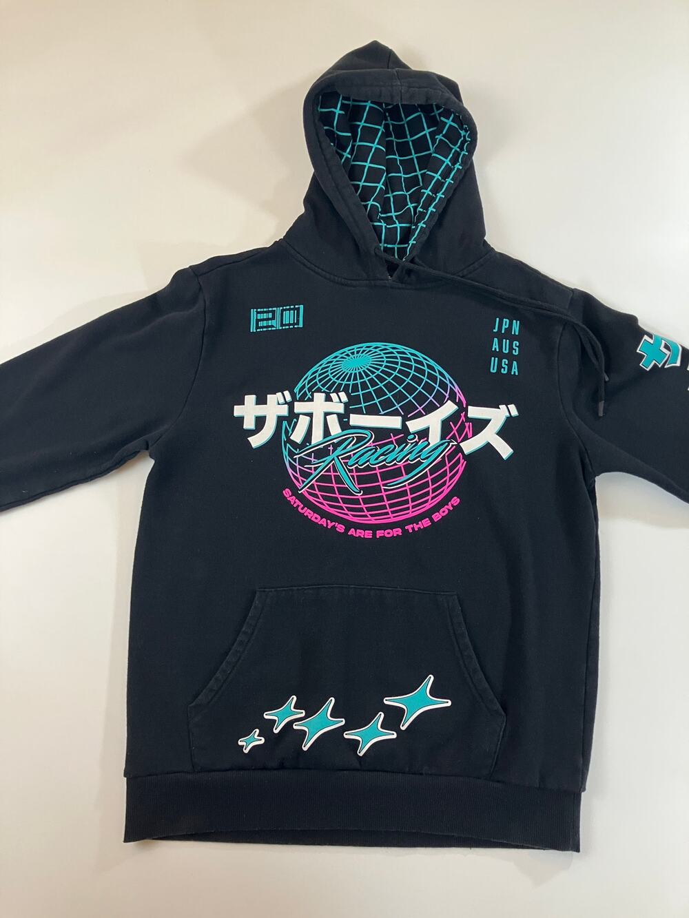 The Boys Racing Hoodie Mens M Black JDM Japanese Street Racing Graphic Pullover